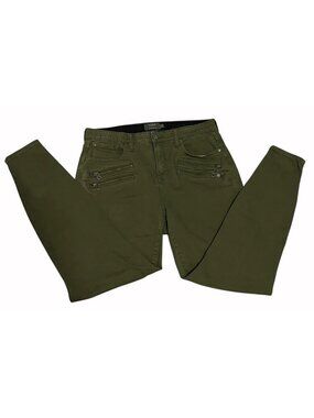 Torrid Skinny Jeans 14T Olive Green High Rise Moto Zippers